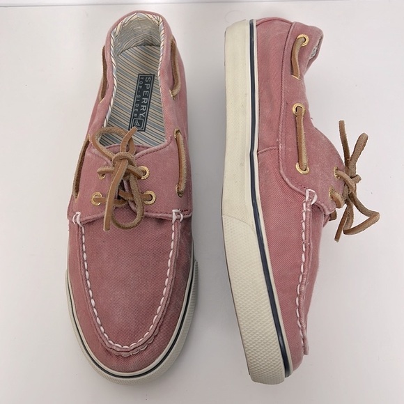 SPERRY Topsider Ladies Bahama Weathered Canvas Boat Shoe Sneaker Faded Burnt Red - Picture 4 of 8